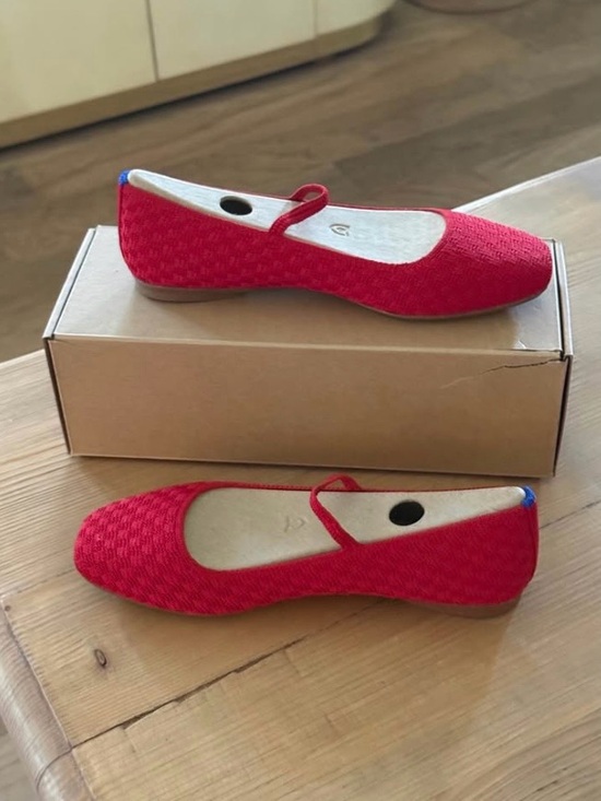 Rothy's Shoes - Rothy's The Max Square Mary Jane Flats in Red